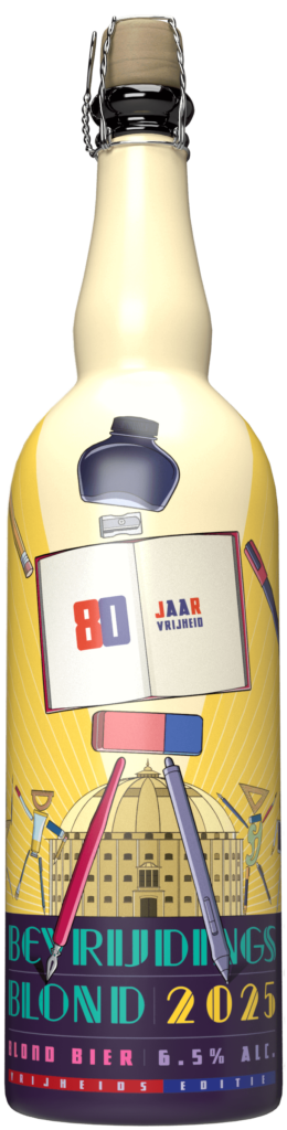 Jopen x Stripdagen Haarlem: Stripbier 2025 Bevrijdings Blond Fles 75CL